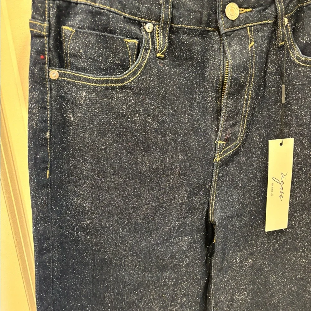 NWT Vigoss Sparkling glitter dark wash Blue Jeans - 15/32